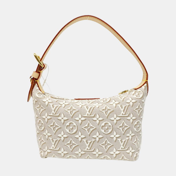 Monogram Fabric Top Handle Bag Gray