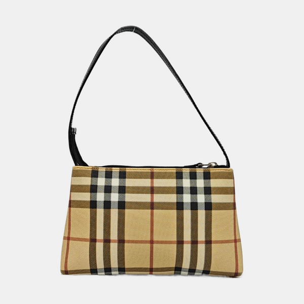Coated Canvas Top Handle Bag Beige