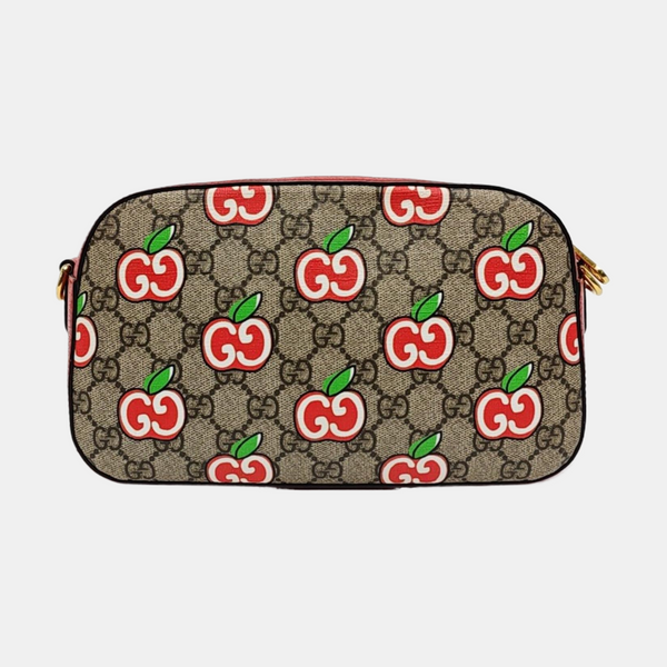 GG Supreme Small Monogram Coated Canvas Red