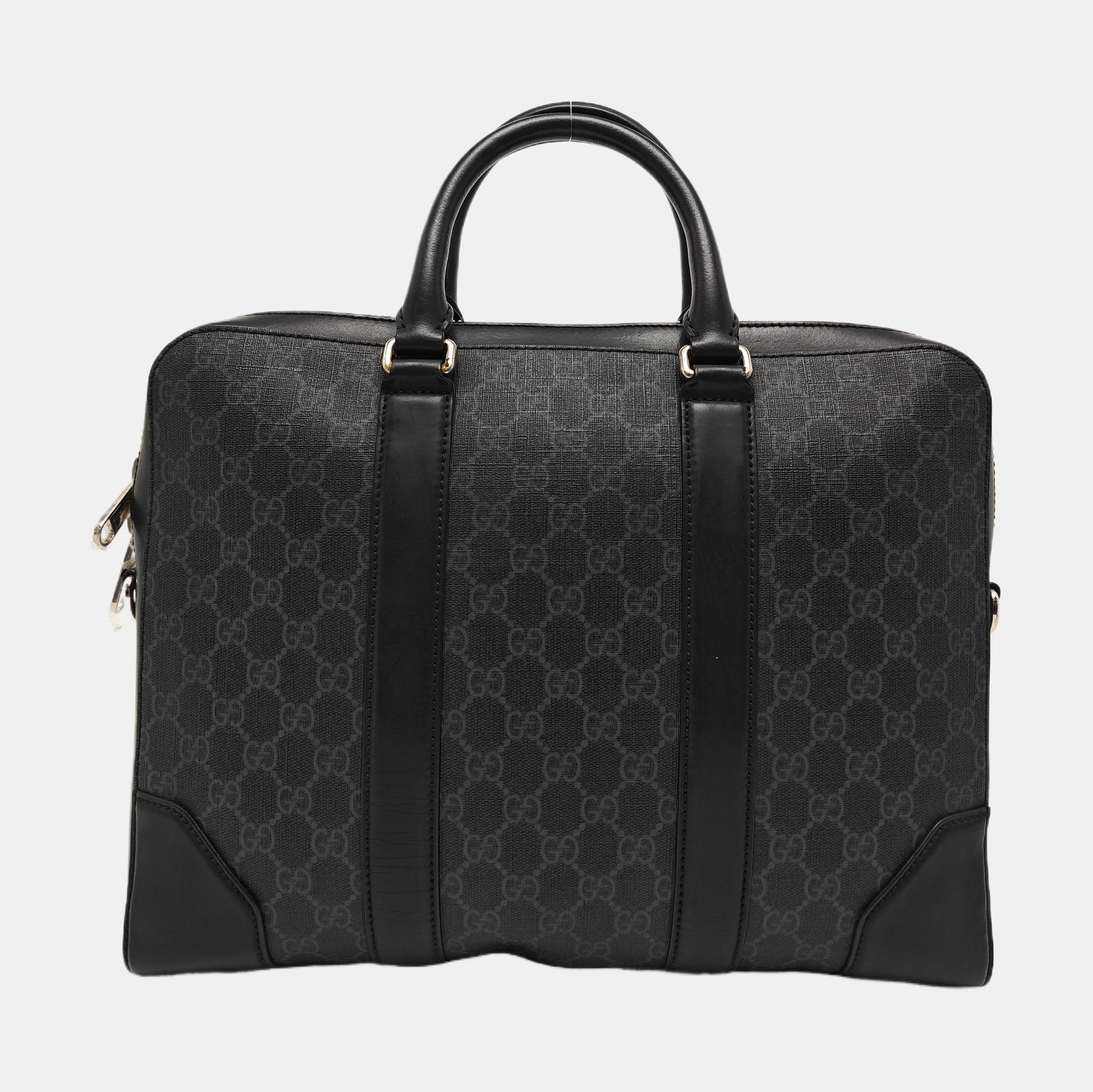 Monogram Coated Canvas Top Handle Bag Black