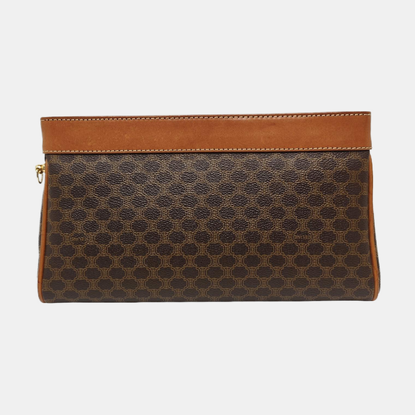 Coated Canvas Shoulder Bag Brown