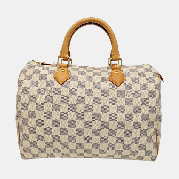 SPEEDY 30 Damier Azur Coated Canvas White