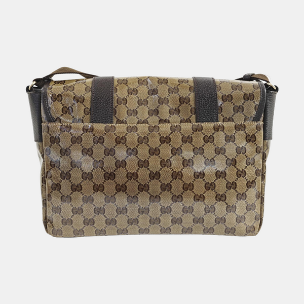 Monogram Coated Canvas Crossbody Bag Beige