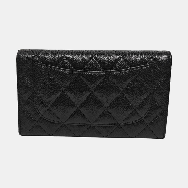 Authenticated pre-owned  CLASSIC FLAP Quilted Grained Calfskin Black - Shoulder Bag at Looply