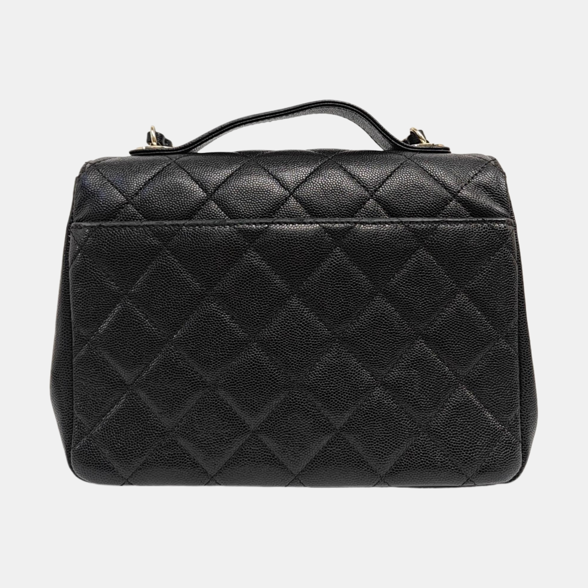 COCO HANDLE Small Quilted Grained Calfskin Black