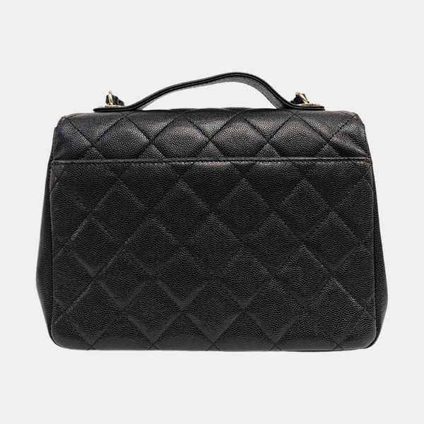 COCO HANDLE Small Quilted Grained Calfskin Black