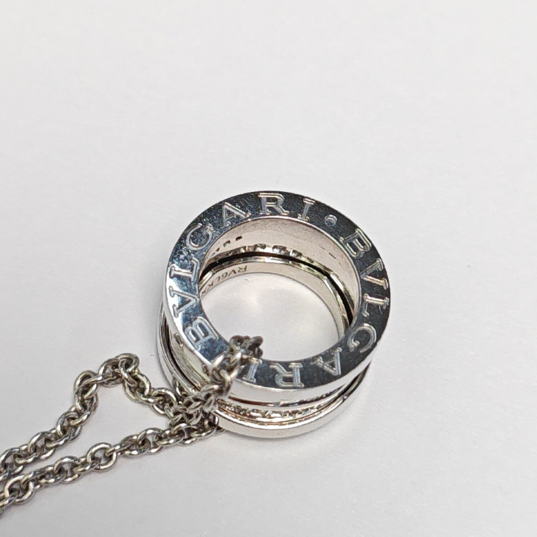 B.ZERO1 18k White Gold Silver Necklace