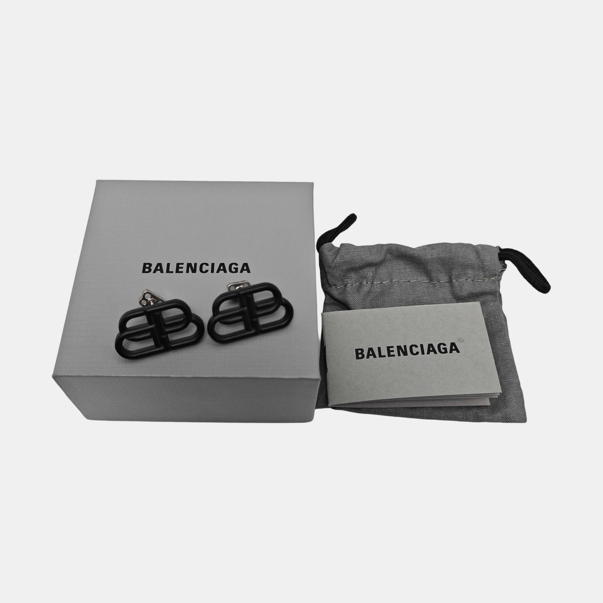Metal Black Stud Earrings