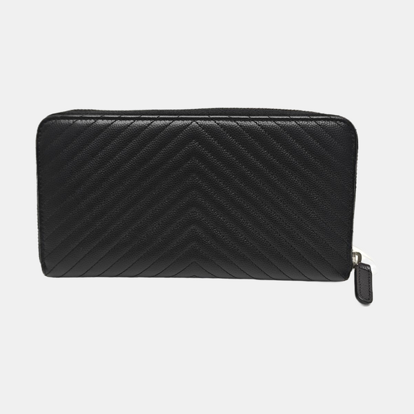 Chevron Calfskin Wallet Black