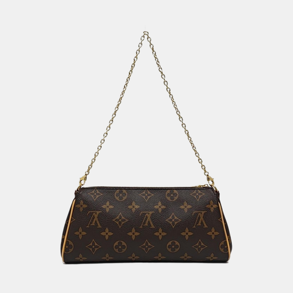 Pochette Eva Monogram Coated Canvas Brown