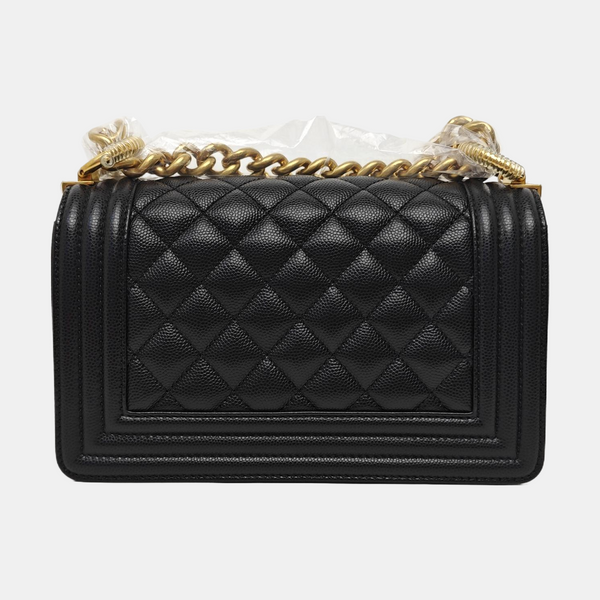 BOY CHANEL Mini Quilted Calfskin Black