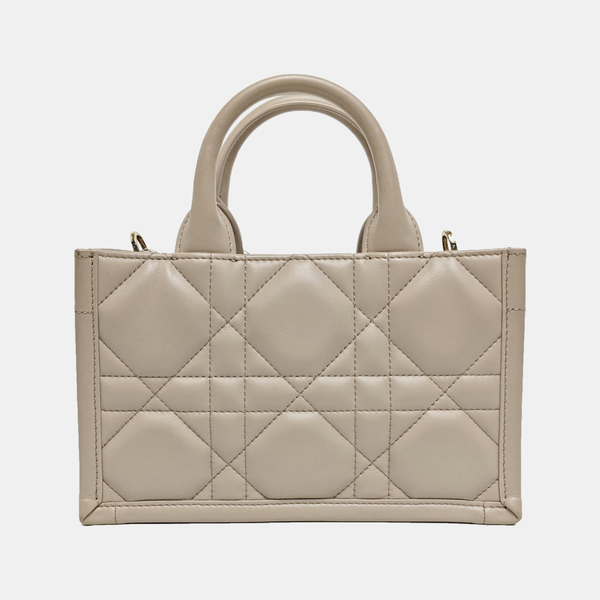 Book Tote Mini Cannage Calfskin Beige