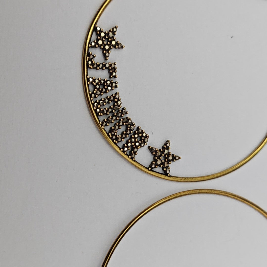 J'adior Metal Gold Stud Earrings