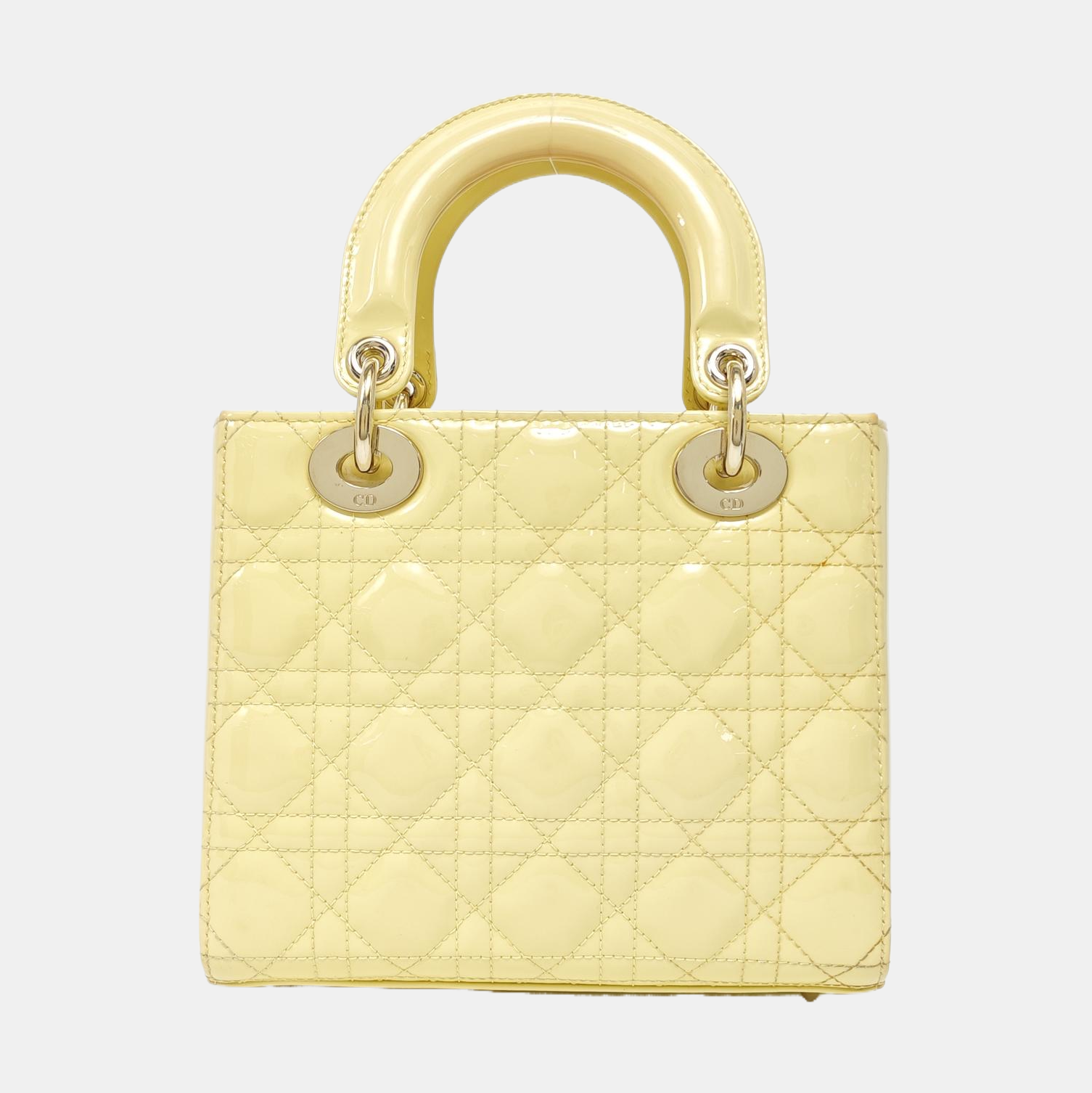 Lady Dior Small Cannage Patent Leather Yellow