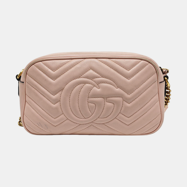 GG Marmont Small Quilted Calfskin Beige