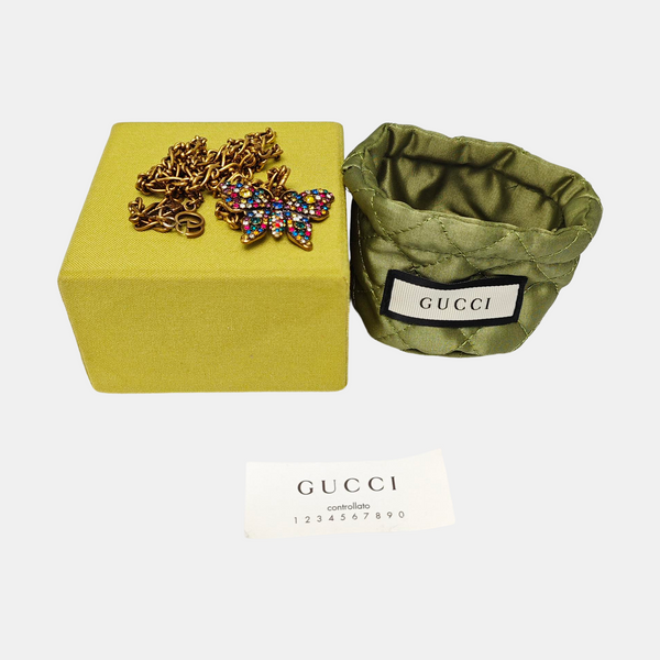 Gucci Garden Crystal Gold Necklace