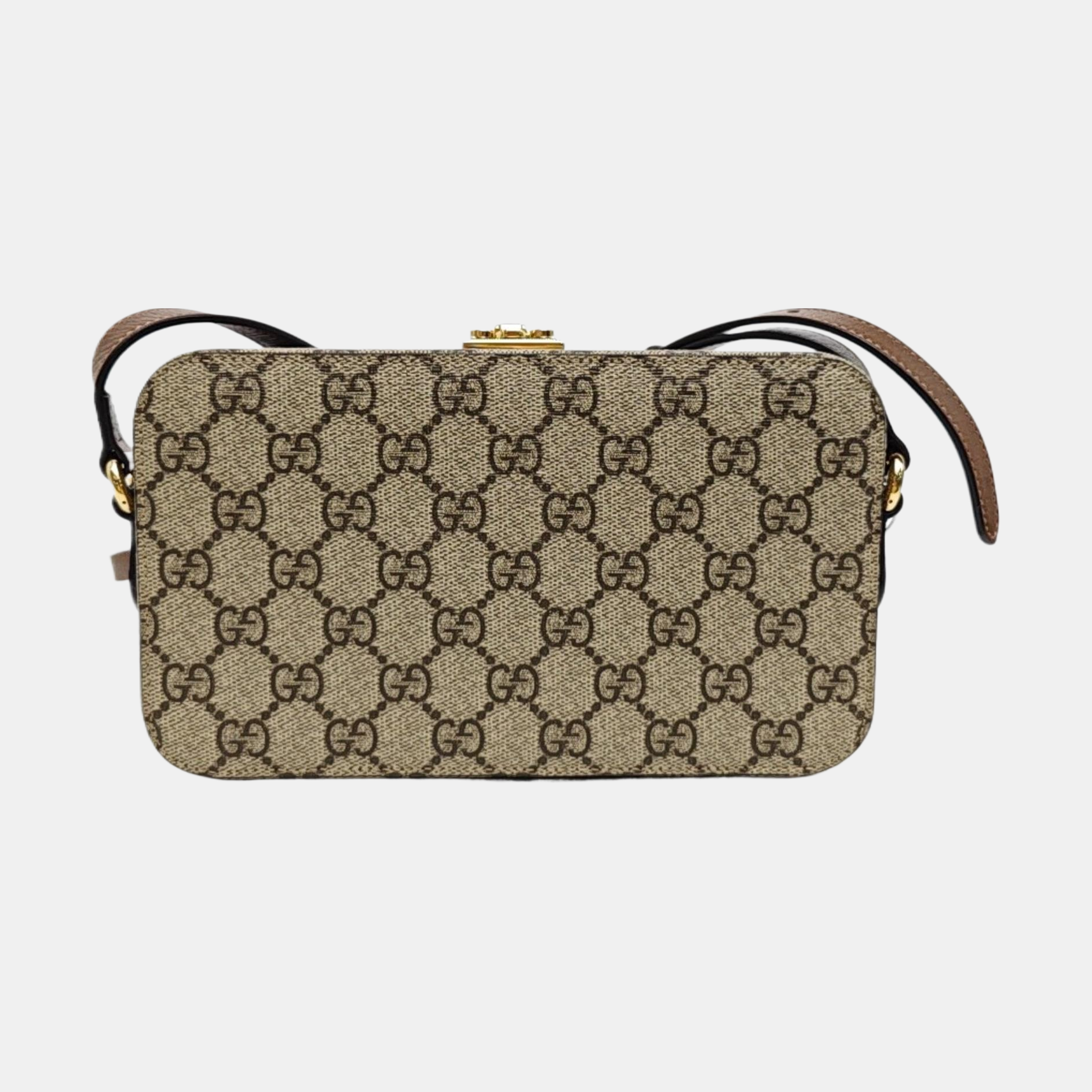 Monogram Coated Canvas Crossbody Bag Mini Beige