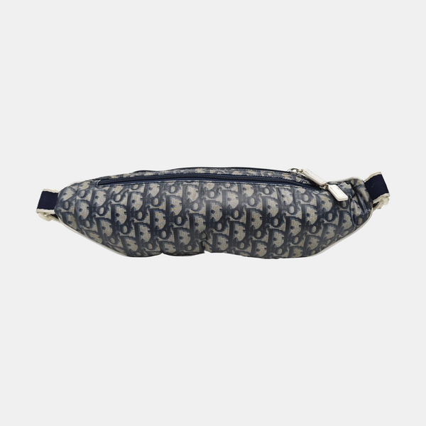 Oblique Fabric Belt Bag Blue