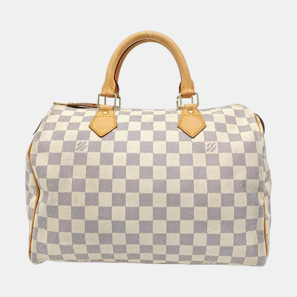 SPEEDY 30 Damier Azur Coated Canvas White
