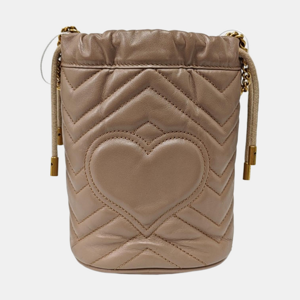 GG Marmont Mini Quilted Calfskin Beige