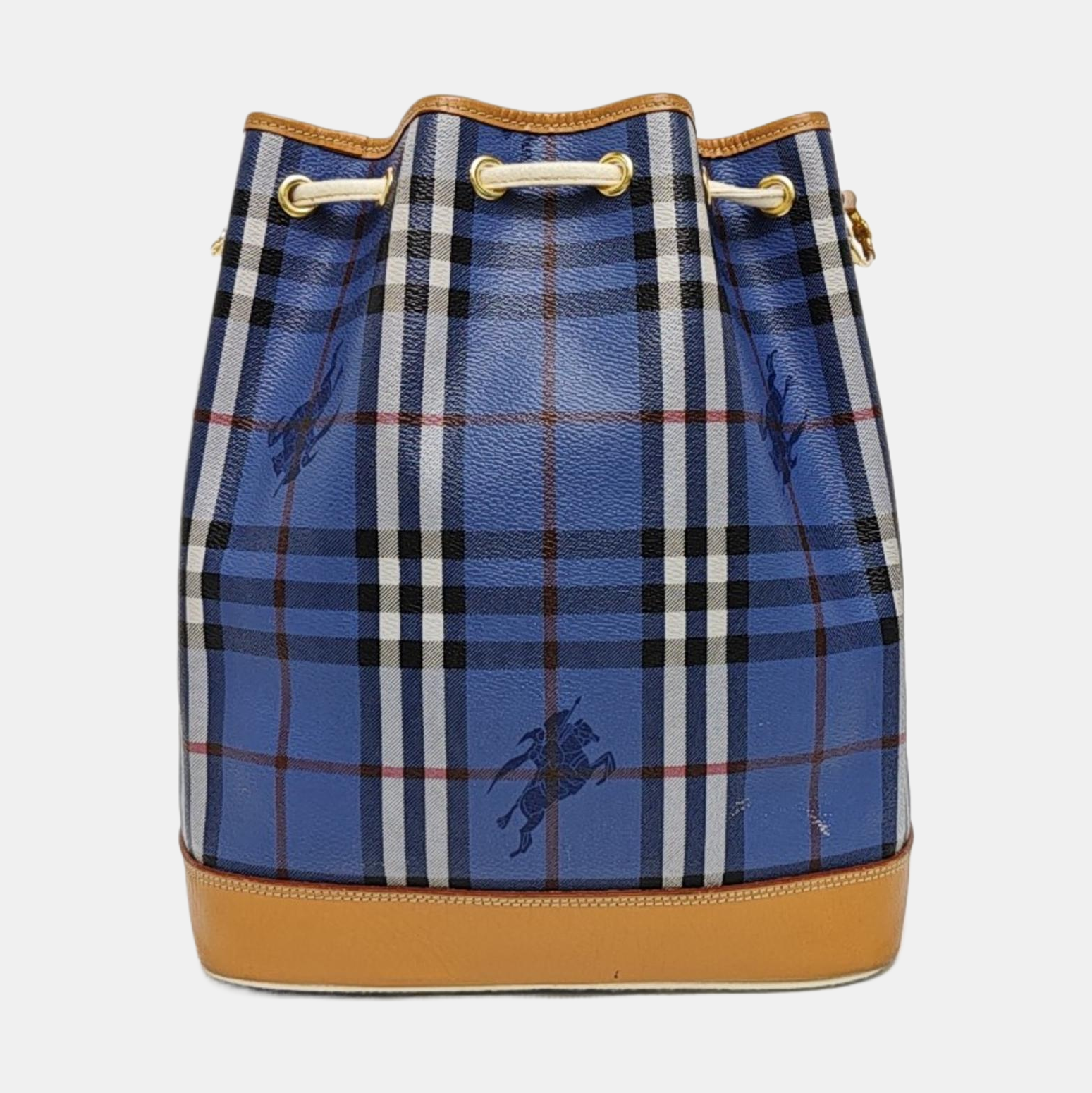 Coated Canvas Shoulder Bag Blue