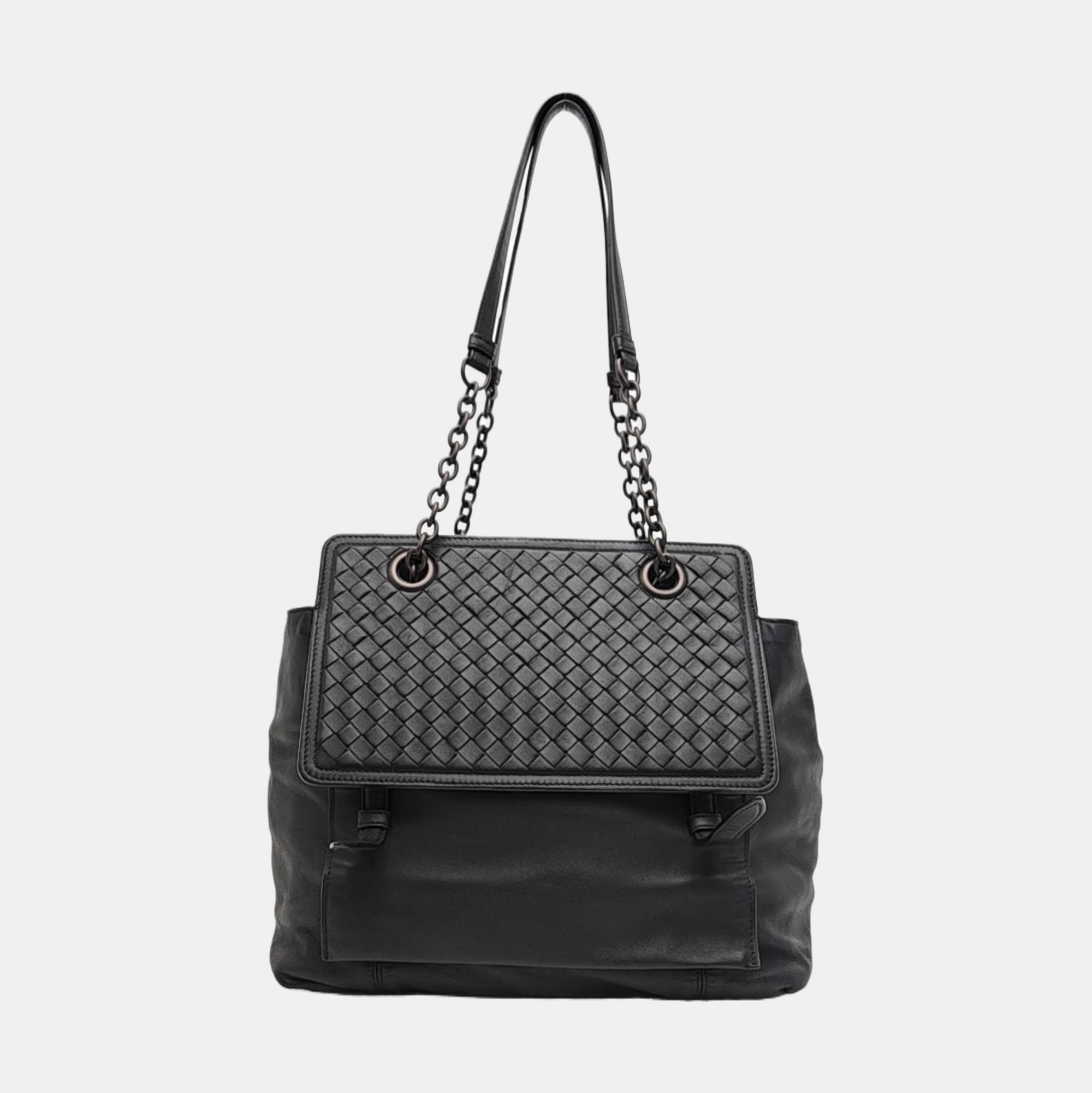 Lambskin Top Handle Bag Black