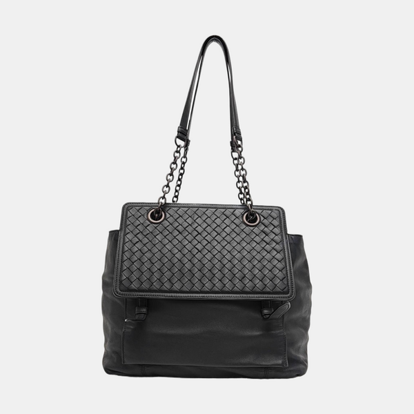 Lambskin Top Handle Bag Black