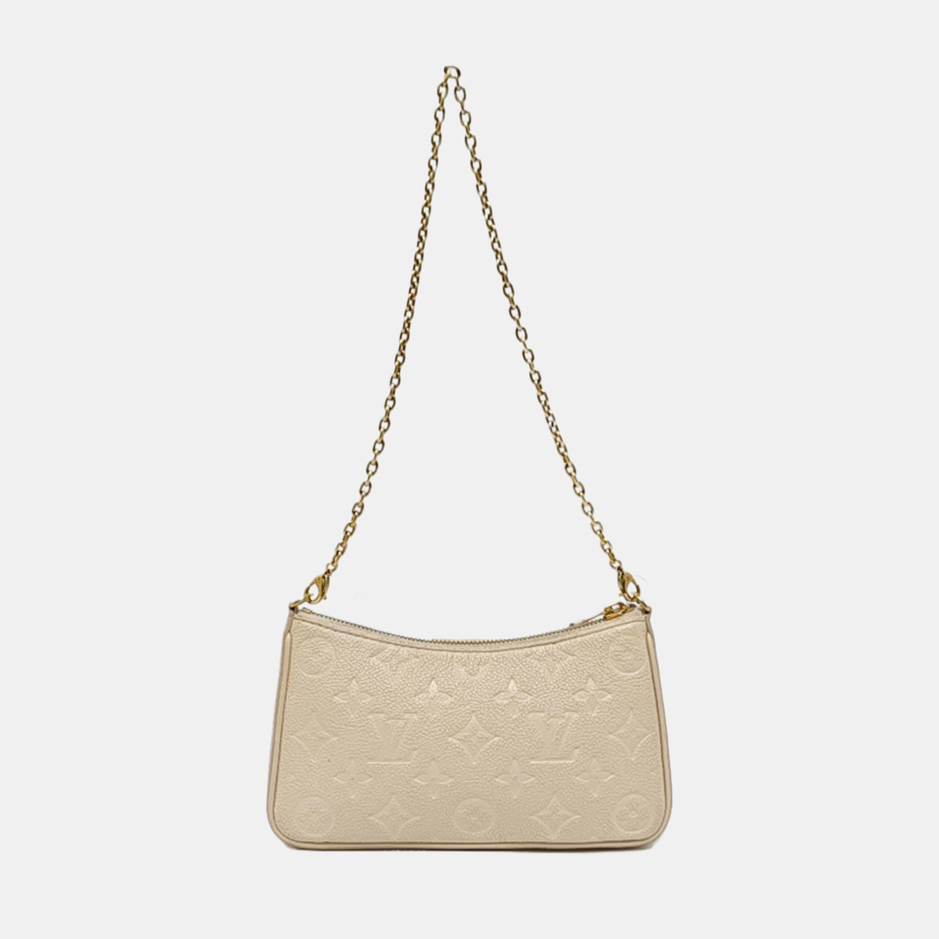 EASY POUCH ON STRAP Calfskin Beige