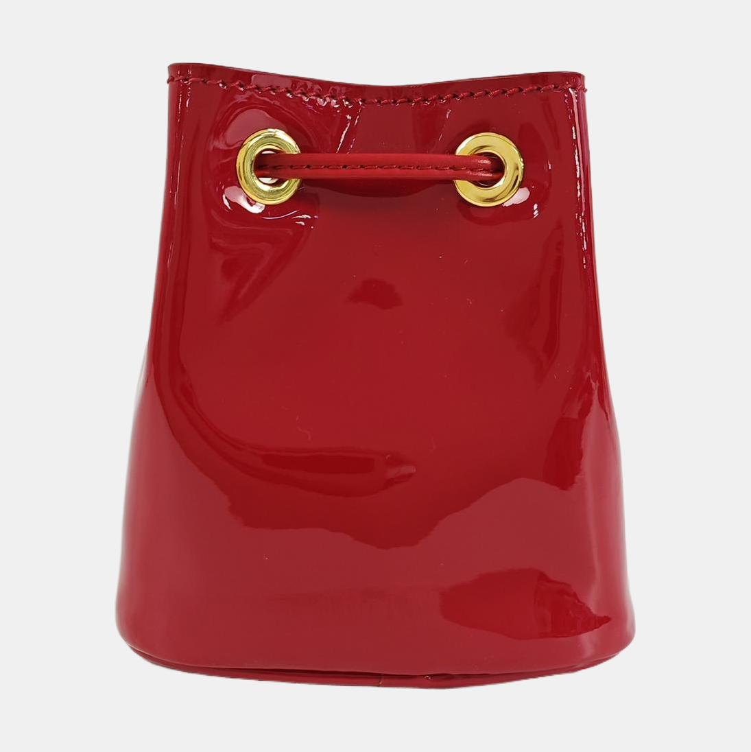 Patent Leather Bucket Bag Red