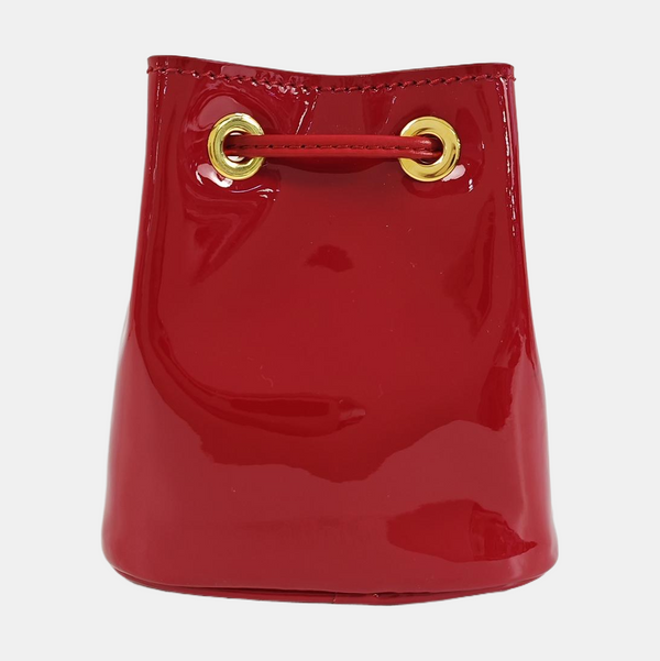 Patent Leather Bucket Bag Red
