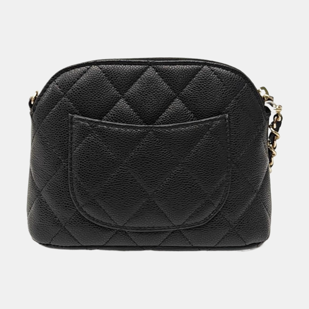 Quilted Grained Calfskin Shoulder Bag Black