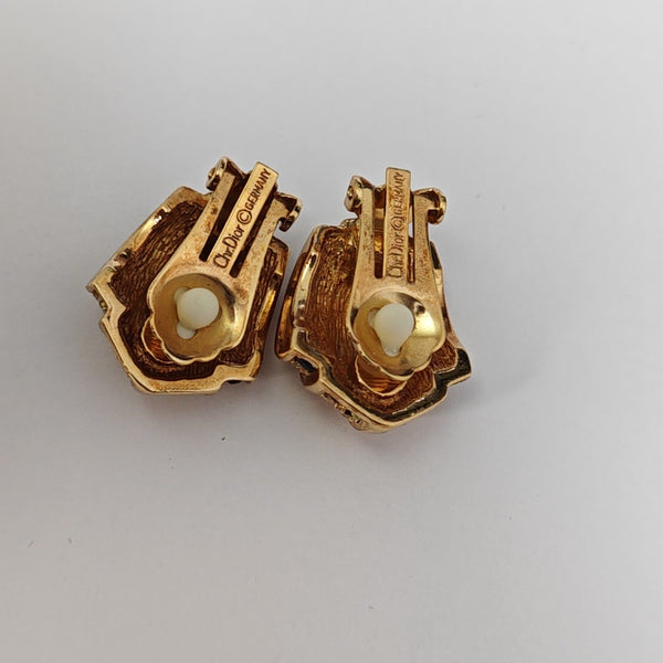 Metal Gold Clip On Earrings