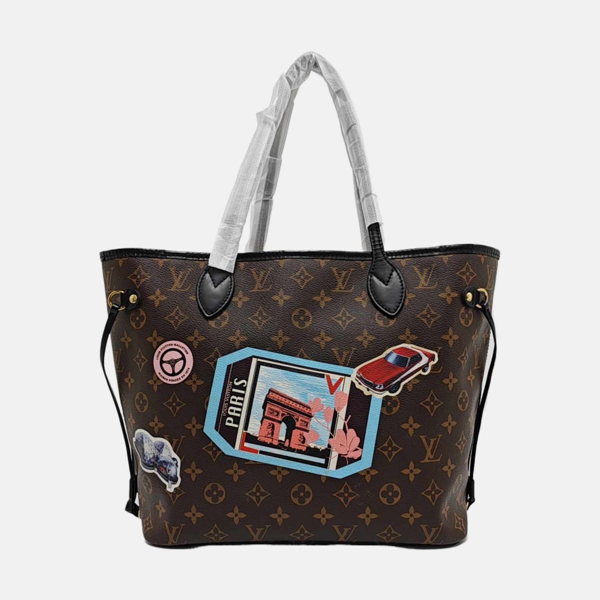 NEVERFULL MM Monogram Coated Canvas Brown