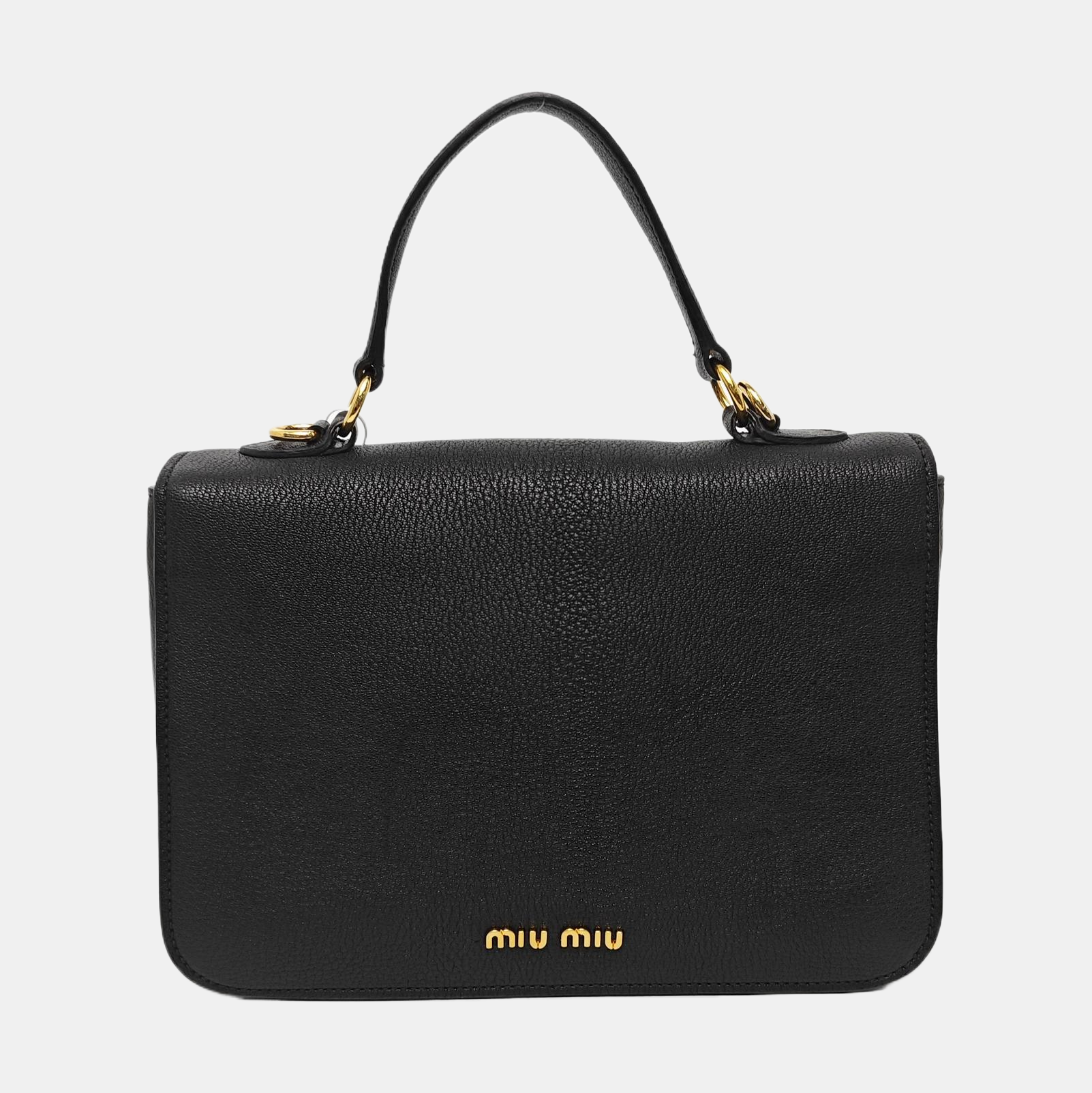 Calfskin Top Handle Bag Black