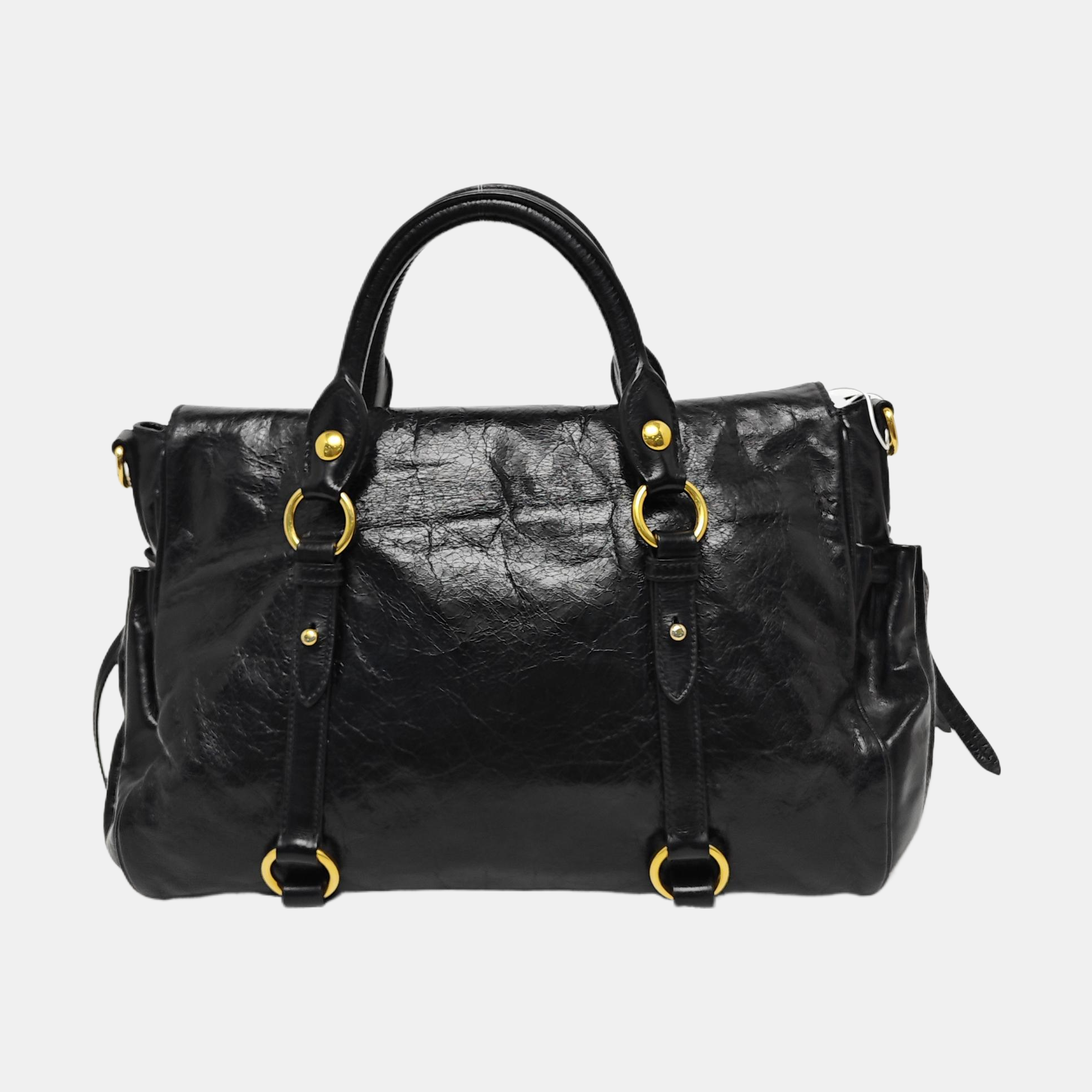 Calfskin Shoulder Bag Black