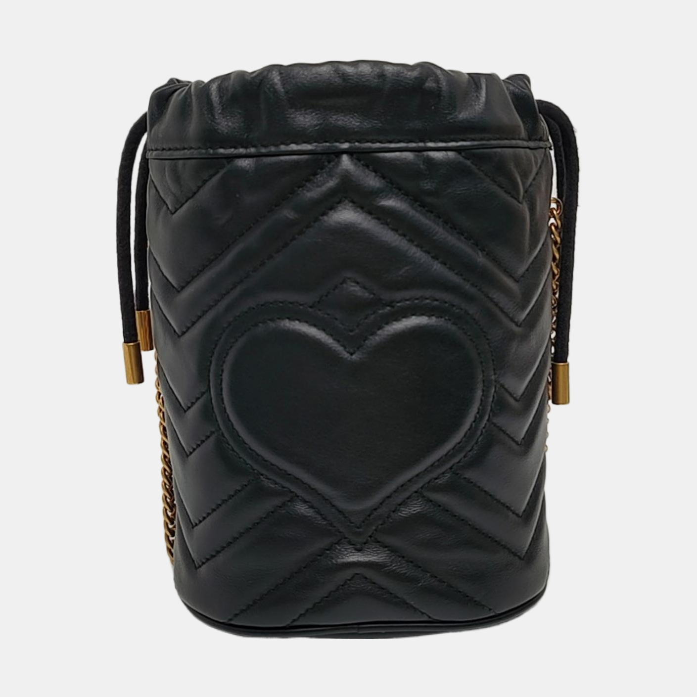 Authenticated pre-owned  GG Marmont Mini Quilted Calfskin Black - Bucket Bag at Looply