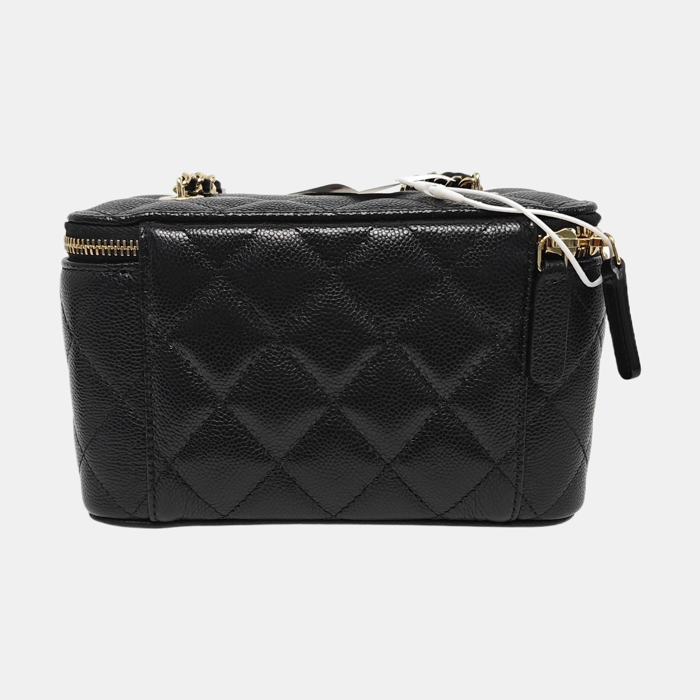 VANITY CASE Small Quilted Grained Calfskin Black