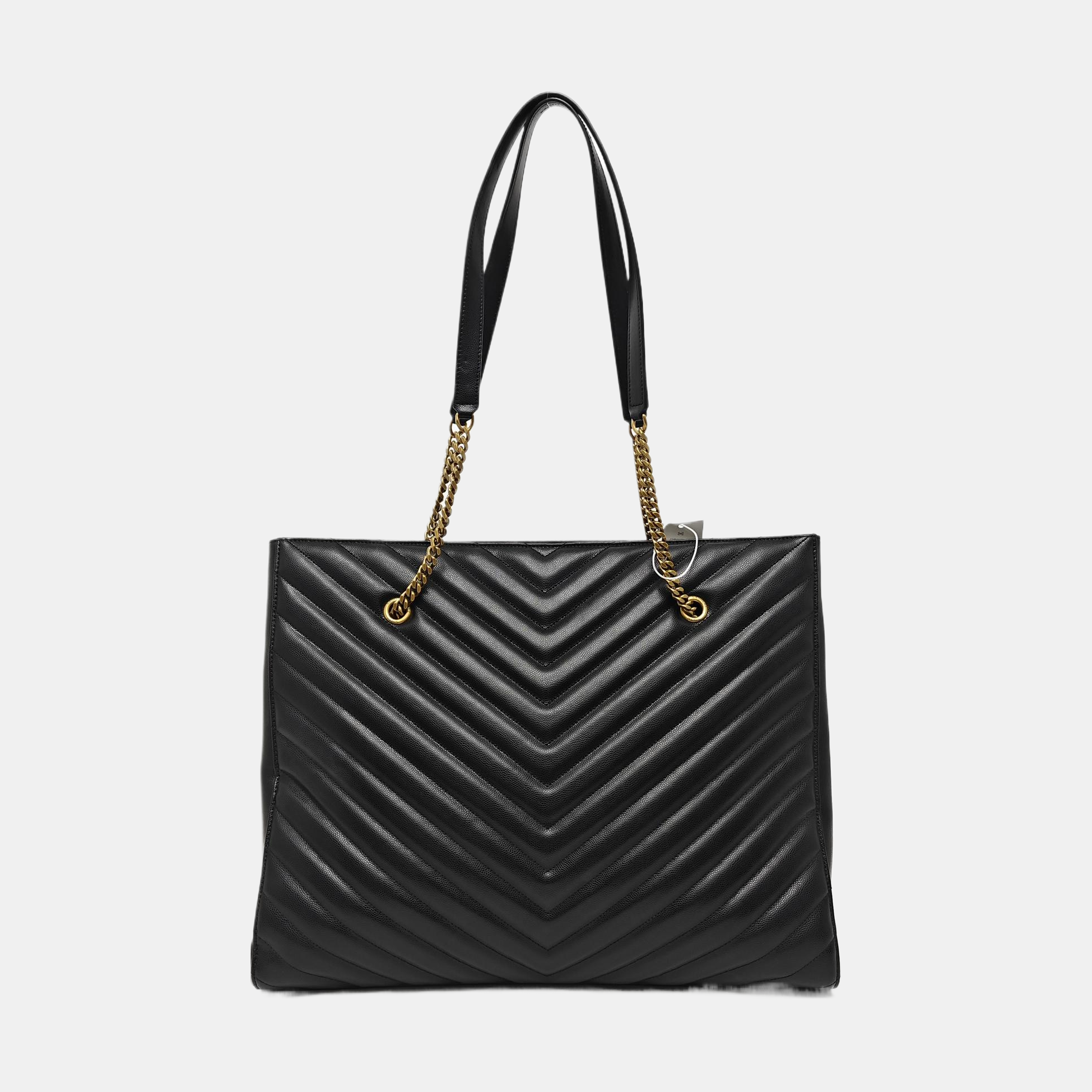 TRIBECA Chevron Calfskin Black