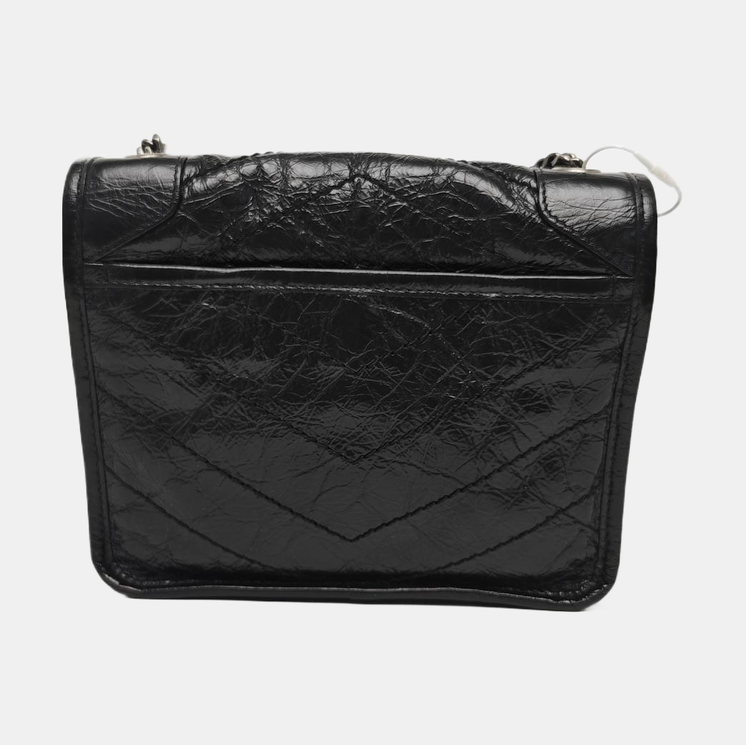 NIKI Mini Chevron Calfskin Black