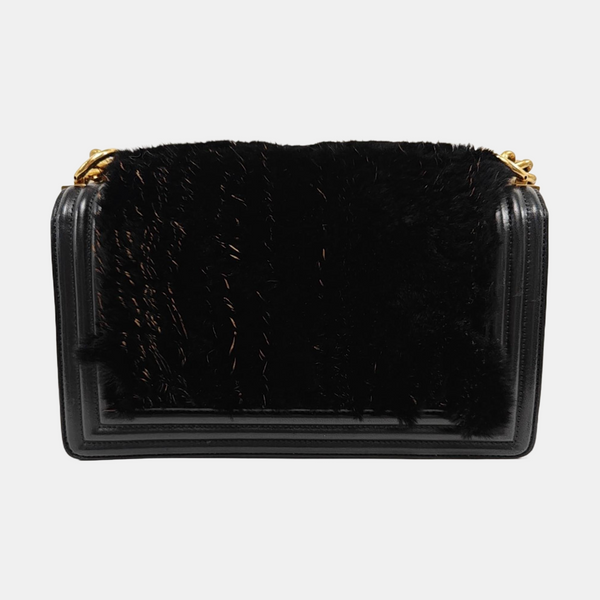 Authenticated pre-owned  BOY CHANEL Medium Lambskin Black - Shoulder Bag at Looply