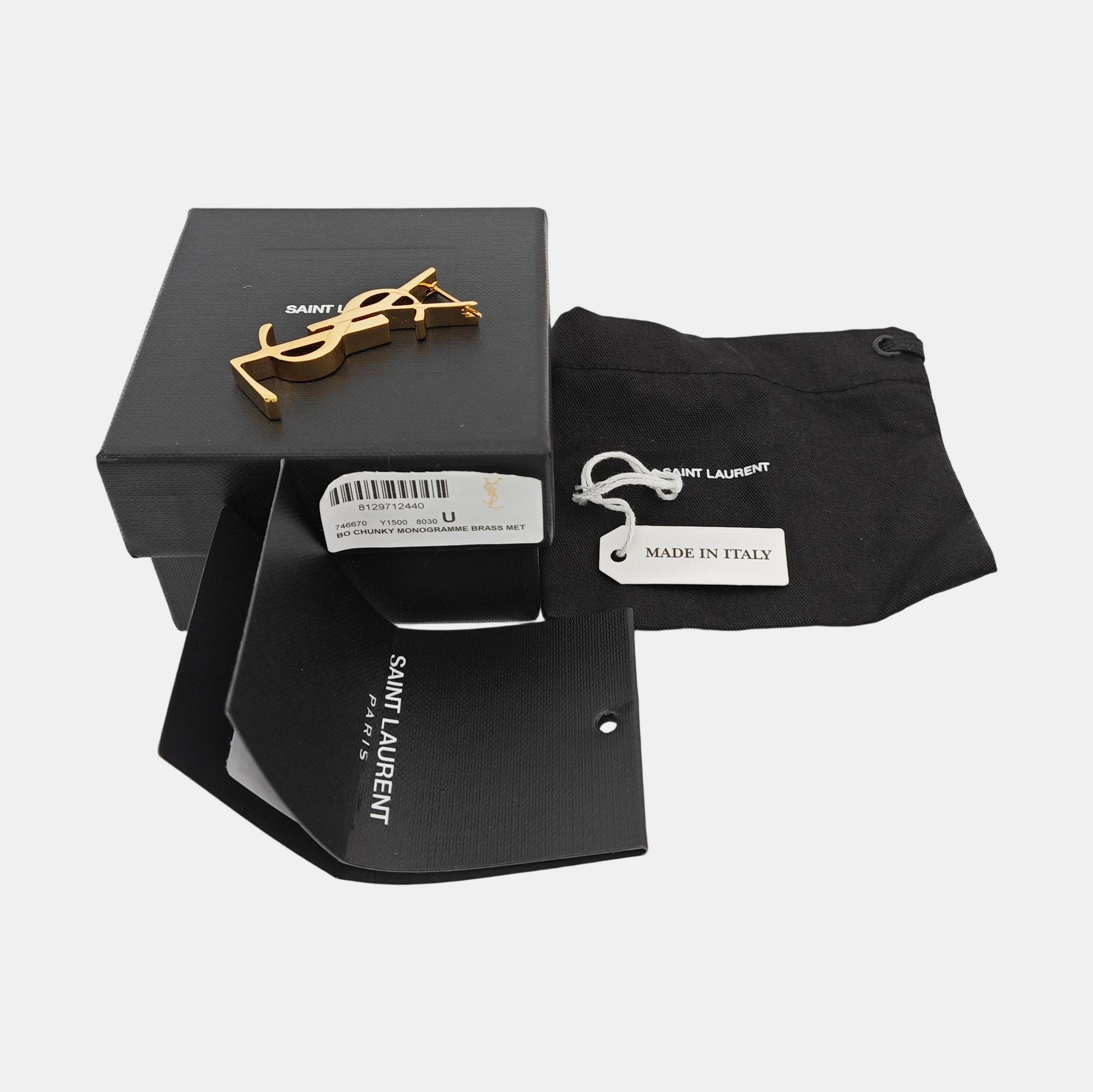 LE CASSANDRE Brass Gold Stud Earrings