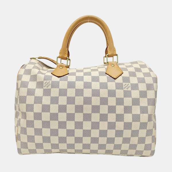 SPEEDY 30 Damier Azur Coated Canvas White