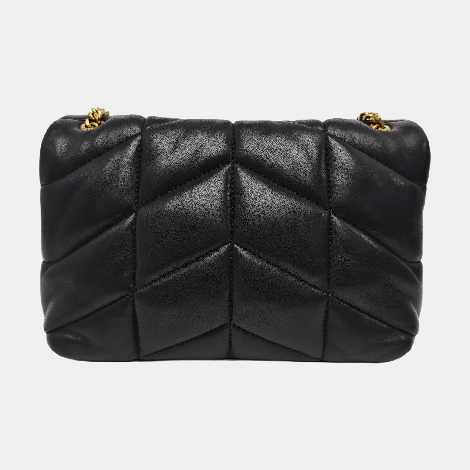 PUFFER Mini Chevron Lambskin Black