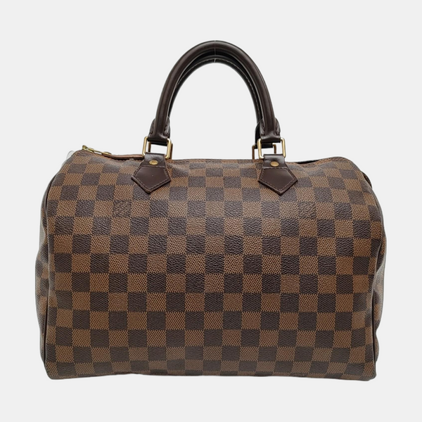 Authenticated pre-owned  SPEEDY 30 Damier Ebene Coated Canvas Brown - Top Handle Bag at Looply