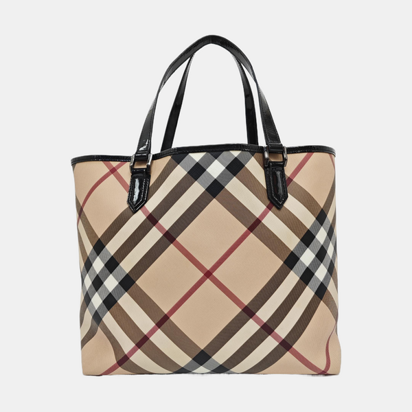 Coated Canvas Tote Bag Beige