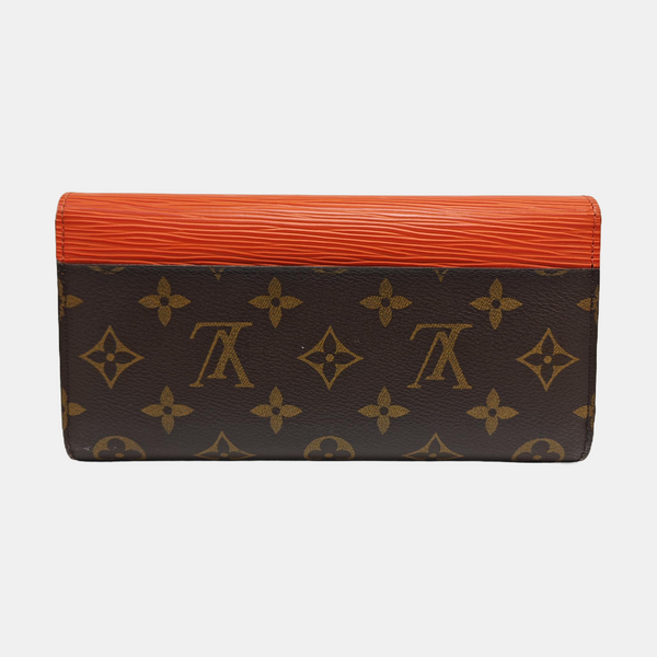 MARIE LOU Monogram Coated Canvas Brown Wallet