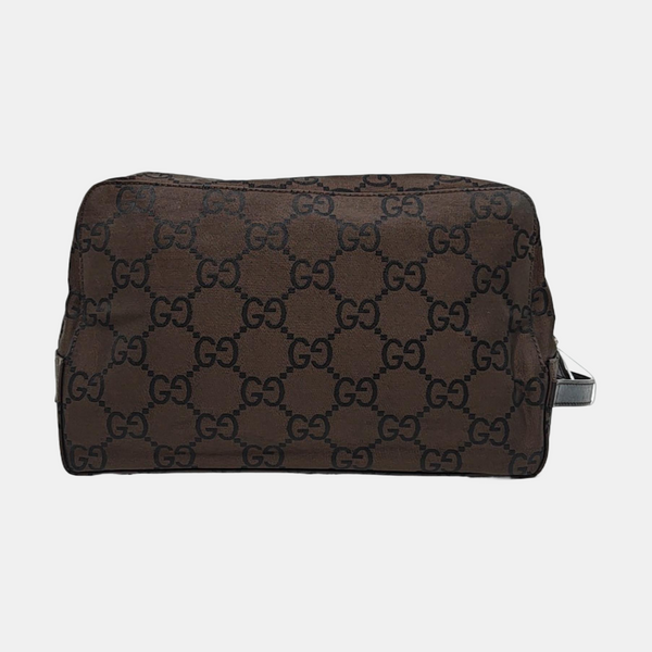 Monogram Canvas Clutch Brown