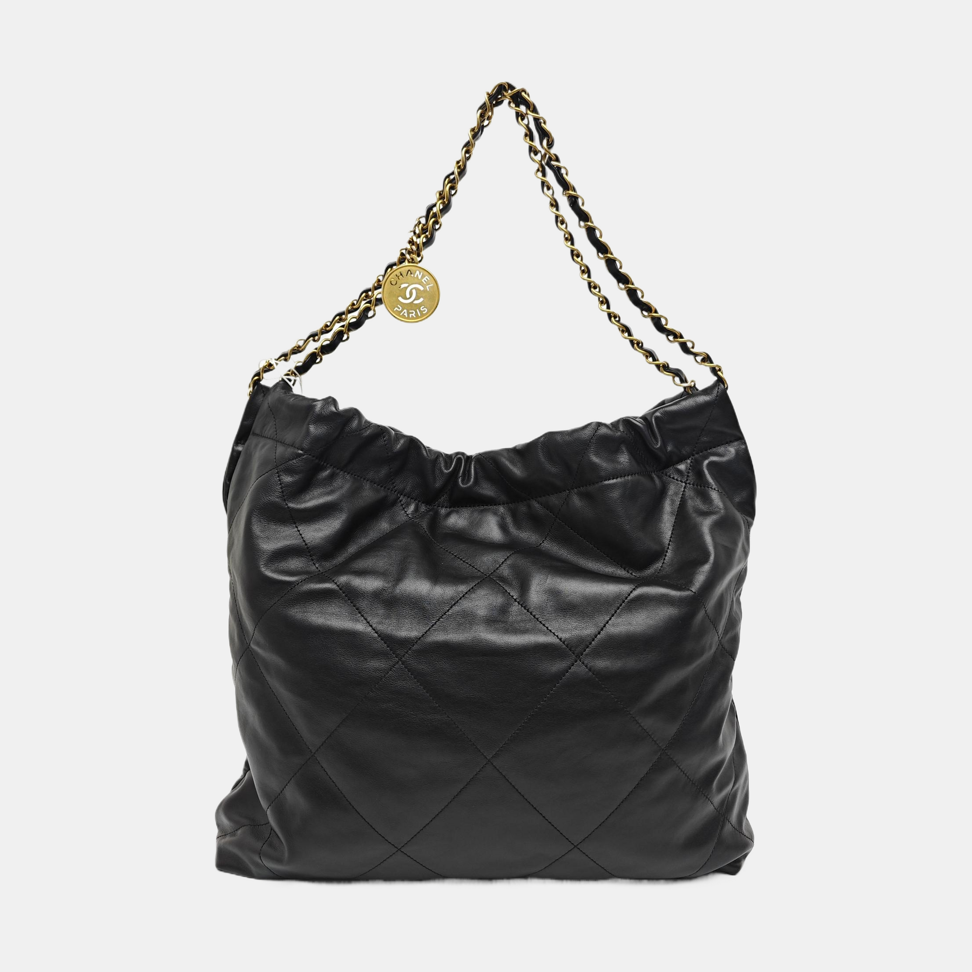 CHANEL 22 Medium Quilted Calfskin Black