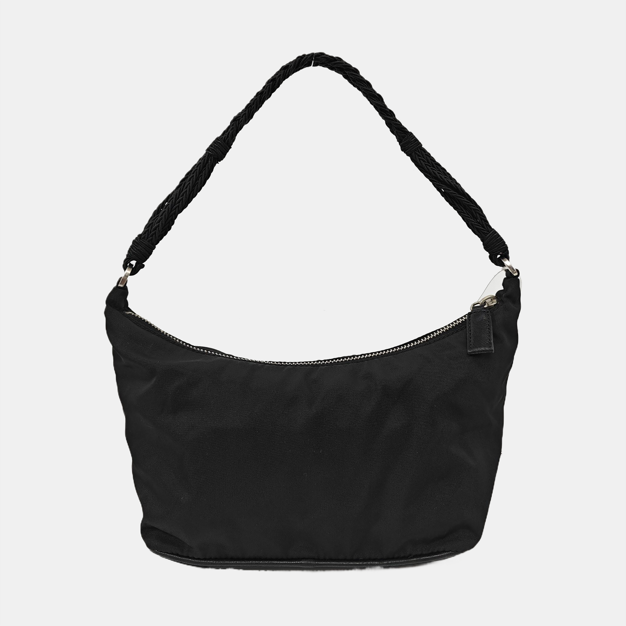 Nylon Top Handle Bag Black