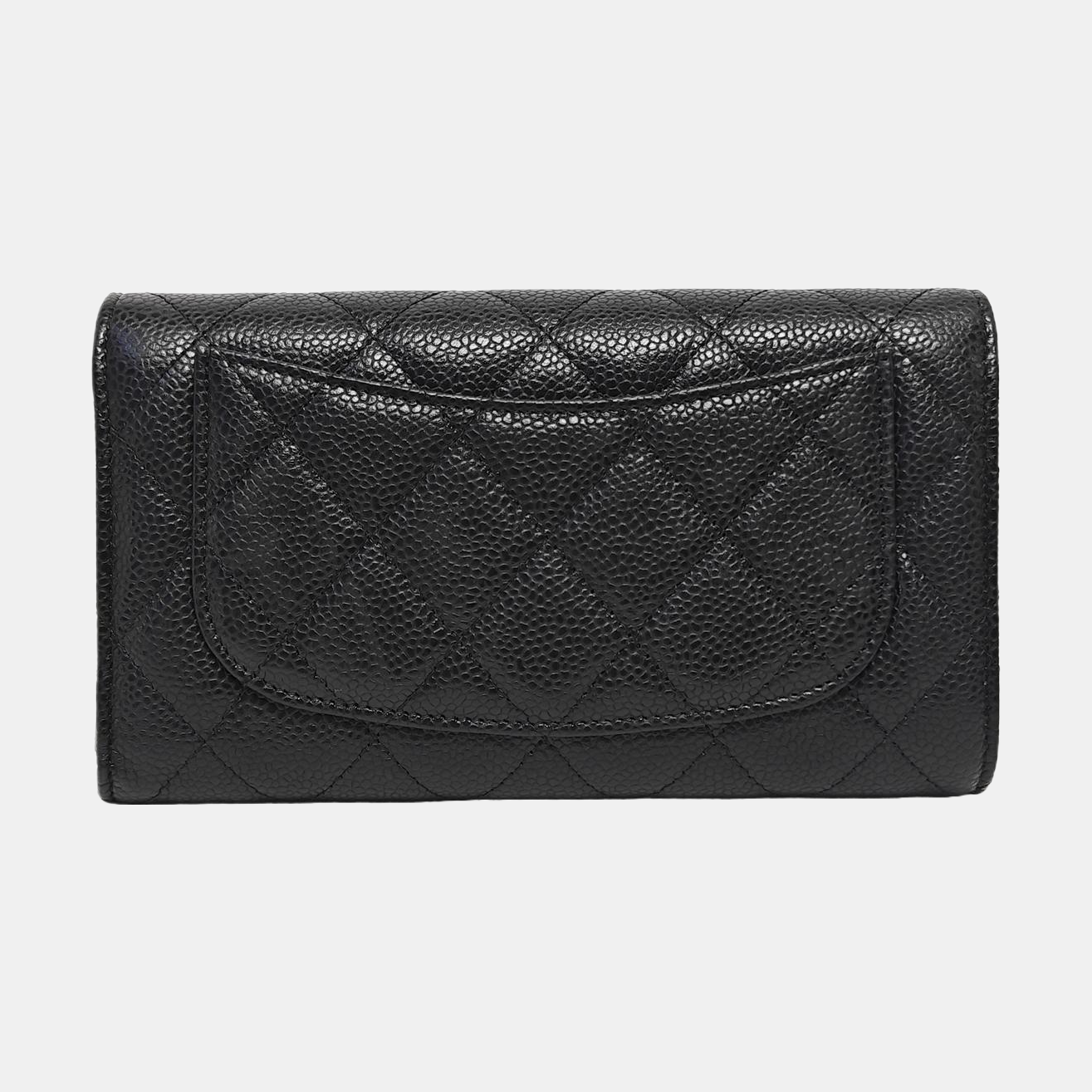 CLASSIC FLAP Mini Quilted Grained Calfskin Black Wallet